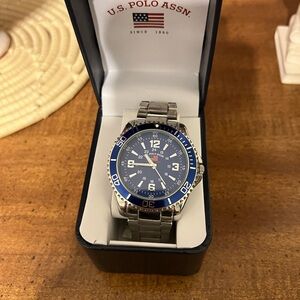 U.S. Polo Assn. Blue Silver Dial Watch